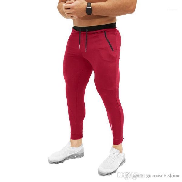 

designer panelled slim pants casual mid waist sports apparel summer pure color male pants fashion, Black