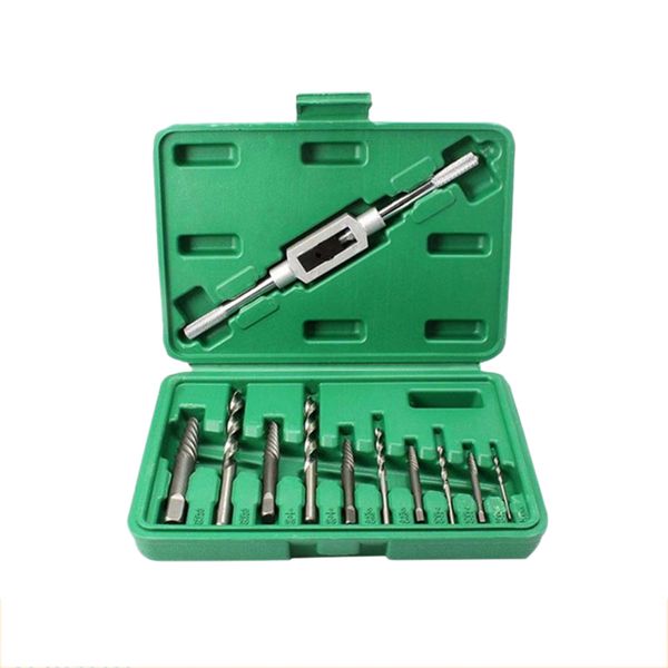 

11pcs damaged screw extractor set remove stripped or broken screws bolt fastener easy out with right handed boring drill bit set