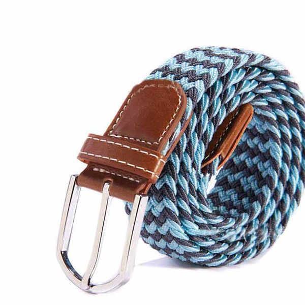 

fashion men elastic stretch waist belt braided woven pu leather belt new gdd99, Black;brown