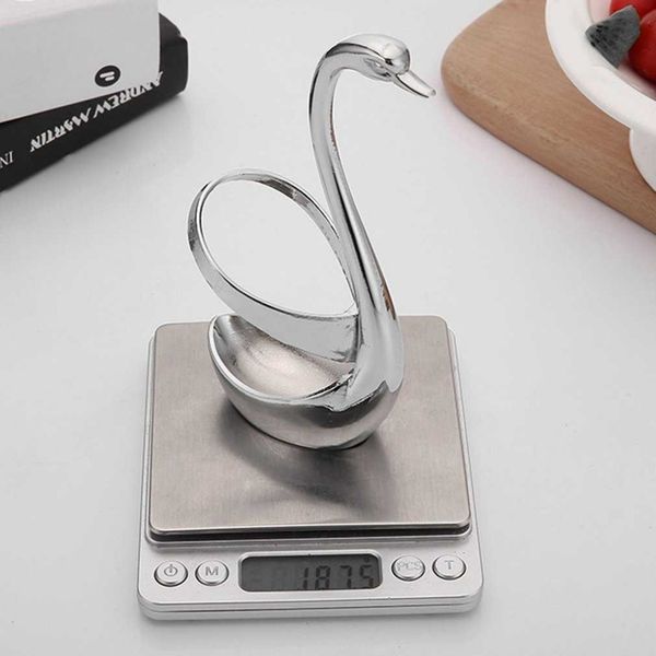 

7pcs/set home decor elegant swan holder stainless steel small dessert coffee fruit fork kitchen gadgets dinnerware sets