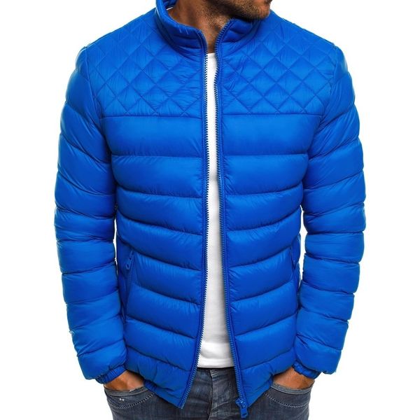

zogaa 2019 fashion autumn winter men's puffer cotton parka solid stand collar casual short coat slim fit streetwear parkas men, Black