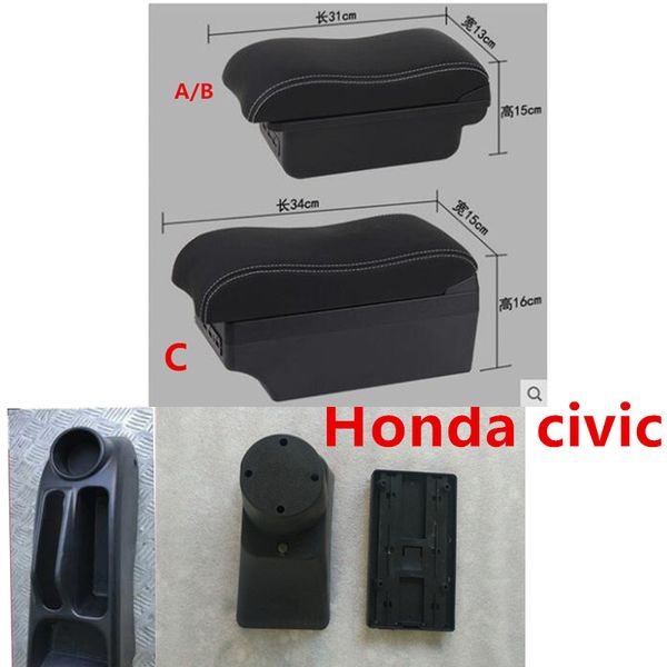 

for civic ep3 armrest box central store content storage armrest box usb interface 2001-2006