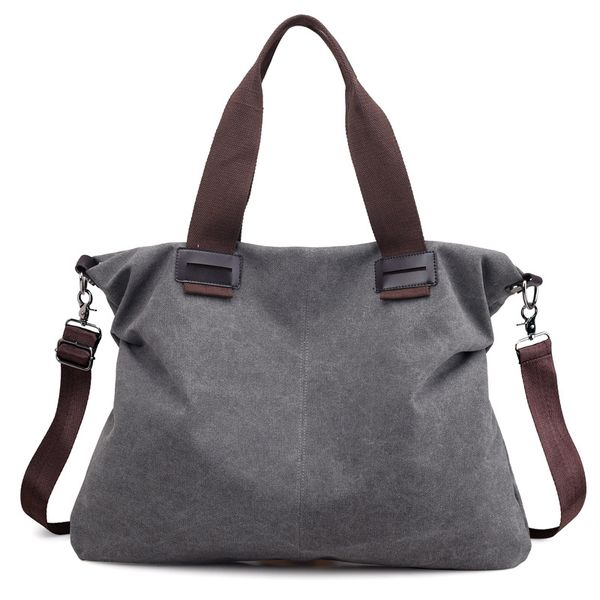 

classic solid color women's sweet canvas handbag fashion design cute soft material travel shopping trend handbag