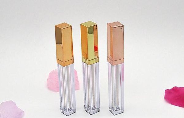 

square 4ml rose gold mini lip gloss lip balm containers makeup liquid facial eyeliner batom lipstick refill bottle tubes sn874