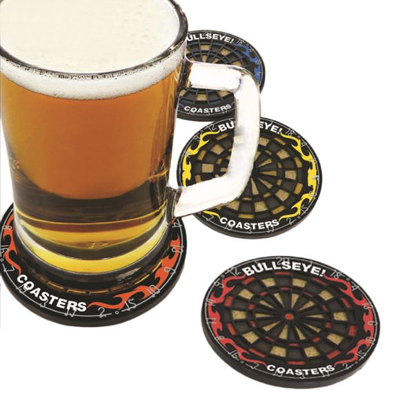 

4pcs/set round bullseye coasters dart board drink bottle beer beverage dining table placemats coffee drink mug cup mats