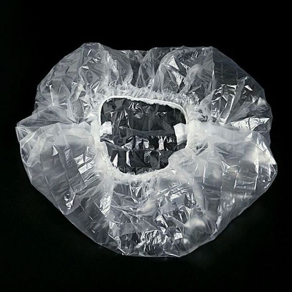 

hat 100pcs/lot clear disposable shower caps spa hair salon l shower cap kitchen food medical staff non-woven fabric shower
