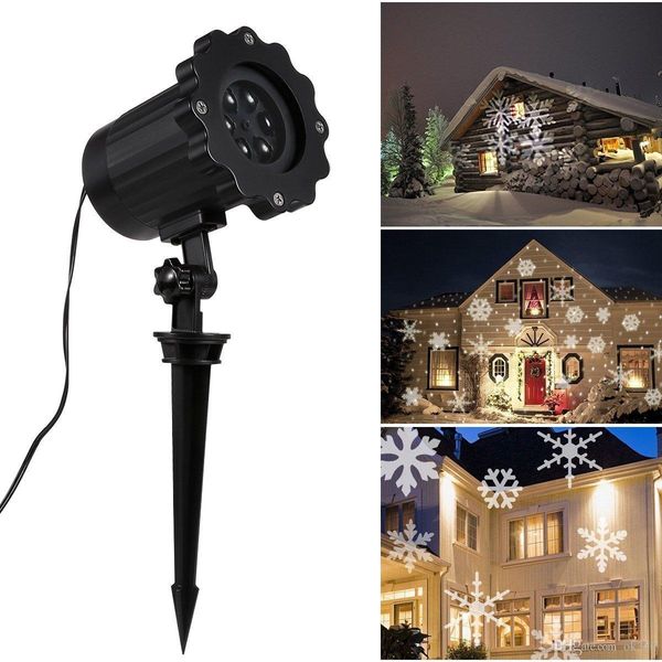 

christmas snowflakes projector light outdoor/indoor moving white snowflake led landscape projection lamp for party holiday halloween garden