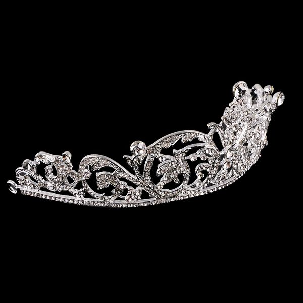 

wedding bridal crystal rhinestone flower vine pattern crown tiara headband, Silver