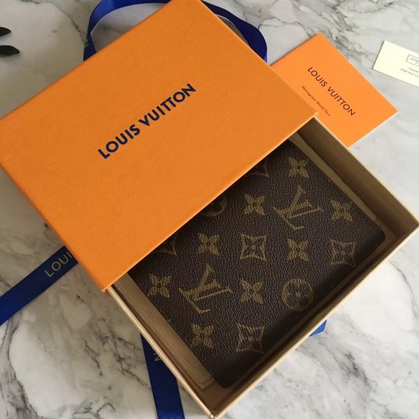 

2019 wallets purse Genuine Leather Men Short Wallet M men's credit Card holder Suit Wallets With Box 60017,62663