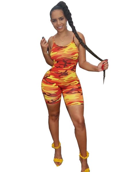 

2019 women camouflage print strap rompers summer bodycon backless playsuit female skinny bodysuit, Black;white