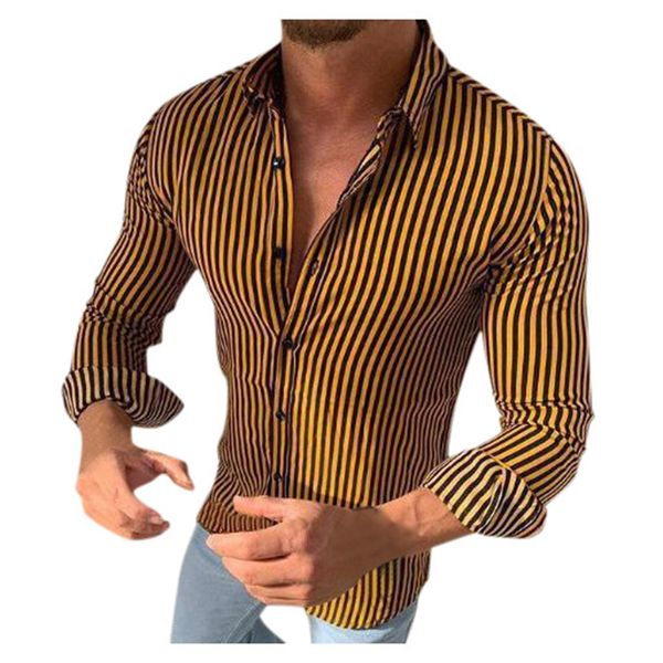 

vogue classic fashion men's casual striped slim long sleeve dress shirt blouse fitness exercise good flexible good quality, White;black