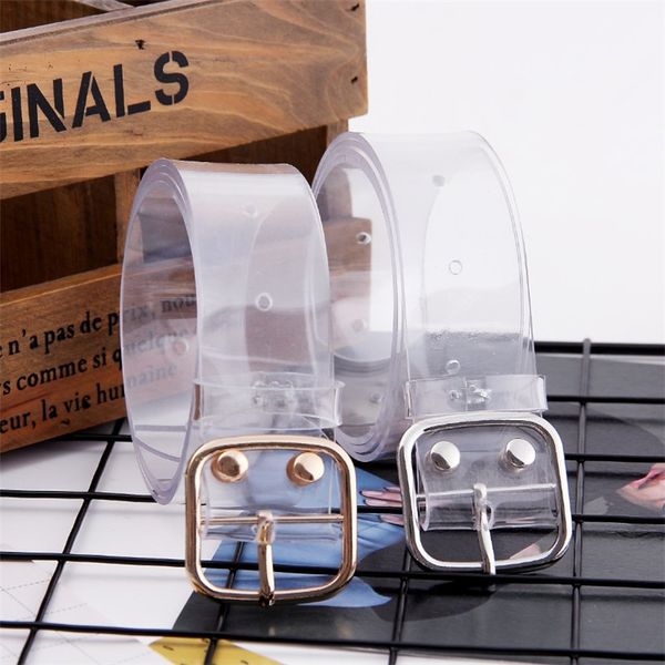 

resin waist belt transparent heart buckle belt women cute jeans dress band waist strap harajuku ladies pvc clear, Black;brown