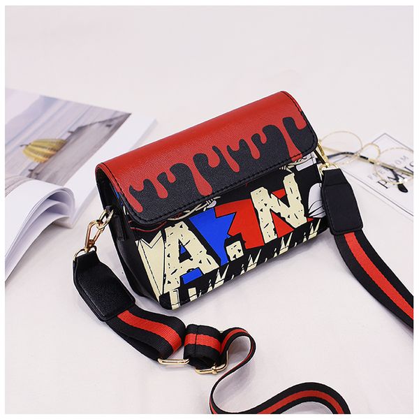 

firenzuola 2020 сумки дизайнерская корейской версии женщин граффити printed малый квадрат сумка плеча сумка # 848