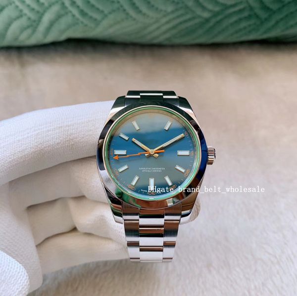 

владелец магазина рекомендует классическую серию автоматический 40 мм мужской стальной синий циферблат браслет часы 116400 40 мм нержавеющая, Slivery;brown