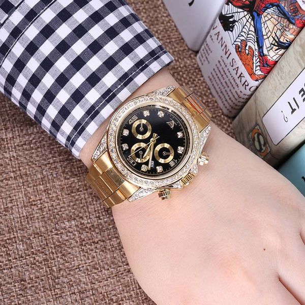 

Luxury Gold President Day-Date Diamonds Watch Men Stainless Mother of Pearl Dial Diamond Bezel Automatic WristWatch mens Watches