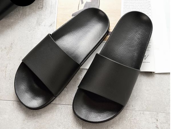

men slippers casual black and white shoes non-slip slides bathroom summer sandals soft sole flip flops man