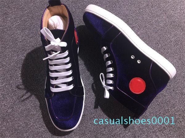 

new arrivals couple shoes red bottoms suede low- shoes fashion men red bottom sneakers lace up casual shoes ac01, Black