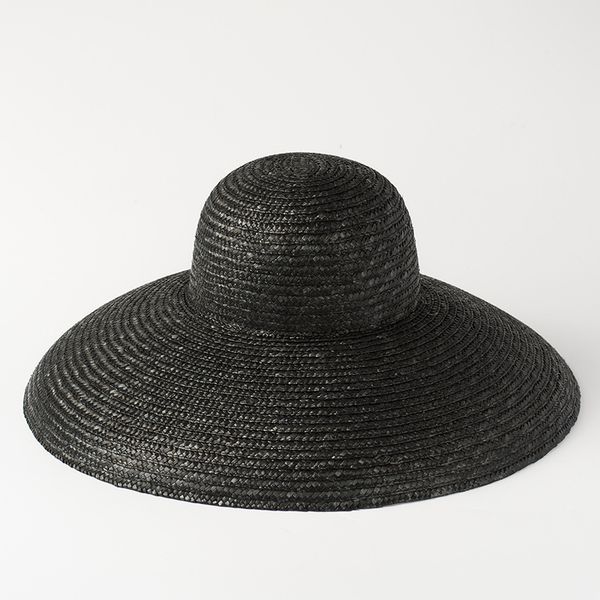 

2019 new european and american retro elegant dome pot straw straw hat ladies sunscreen sunshade concave shape beach straw hat, Blue;gray