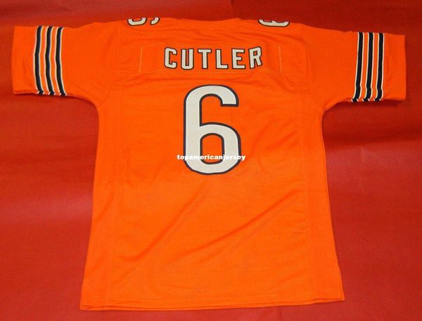 

retro #6 jay cutler custom mitchell & ness jersey orange mens stitching s-5xl,6xl football jerseys running, Black;blue