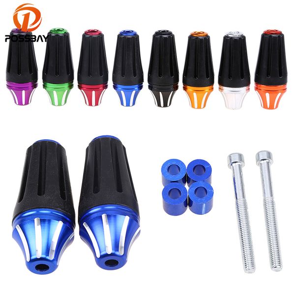 

possbay 8mm m8 motorcycle frame sliders engine protection cnc aluminum universal fit for motocross motorbikes anti-crash pads