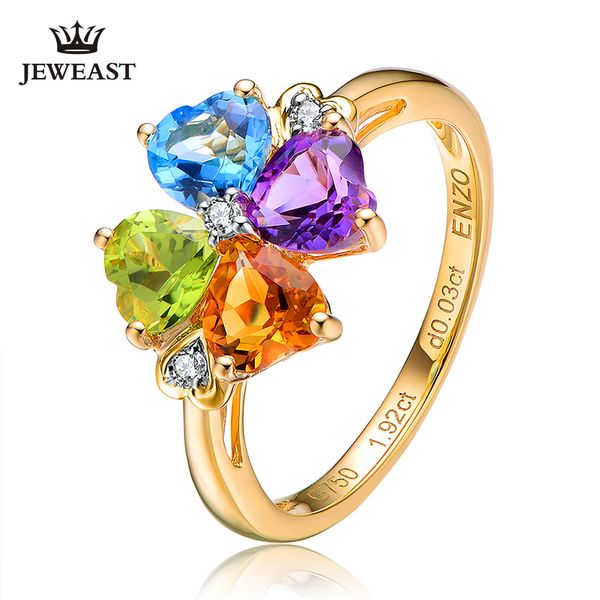 

cluster rings enzo natural z/peridot, etc. 18k pure gold 2021 selling ring women for ladies woman genuine jewelry, Golden;silver