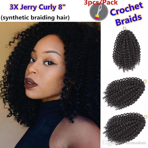 2020 8 10 Inches Ombre Color Afro Kinky Curly Braiding Hair