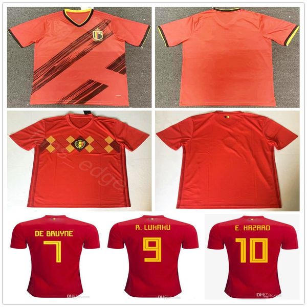 

2019 2020 New Belgium Soccer Jerseys 10 E.HAZARD 7 DE BRUYNE 9 LUKAKU FELLAINI MERTENS BATSHUAYI GUIDETTI Custom Home Red Football Shirt
