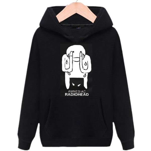

radiohead радио плачущий человек дизайн флис теплые толстовки experimental рок-музыка с капюшоном толстовки мужчины женщины улица износ, Black
