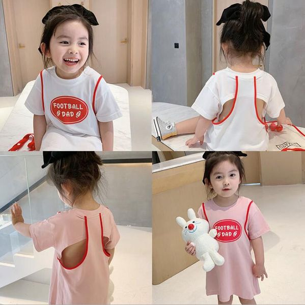

2020 korea style girls patchwork dress fashion cotton summer girls dresses 2-7 years ho794, Red;yellow