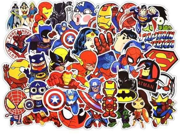 

50 pc lot luggage motorcycle car kateboard home office decoration ticker marvel uperhero hape to meet the majority 039 like