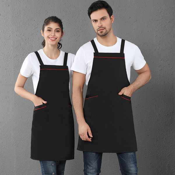 

restaurant home kitchen apron with pockets baking cooking washing tools chef waiter uniform bib household cleaning aprons
