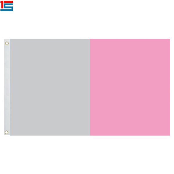 

grey and pink color two-tone flag flag 3ft x 5ft polyester, 90*150cm flag with 2 grommets,flags of simple colour