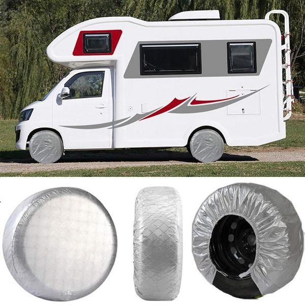 

4pcs four-layer tire covers set waterproof tire covers set for rv travel trailer camper suv vinyl wheel sunscreen rain