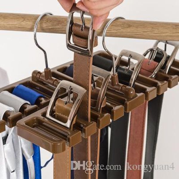 

sturdy plastic tie belt scarf rack holders organizer closet wardrobe space saver belt hanger with metal hook 10 slots