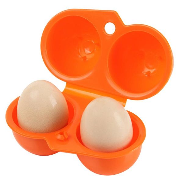 

eggs storage boxes orange blue portable egg box case plastic 2 egg box for outdoor camping picnic barbecue container case