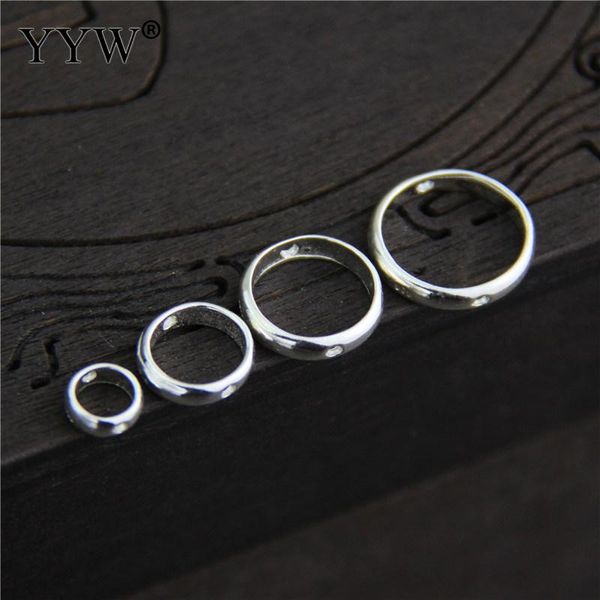 

925 sterling silver bracelet findings donut approx 1mm sold by lot, Black