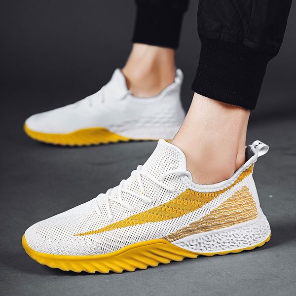 

men's air mesh sneakers male casual jogging walking shoes lightweight breathable zapatillas hombre white black