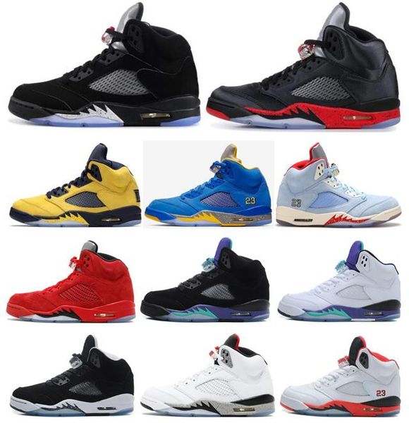 

5 black metallic 3m reflect black white grape oreo basketball shoes men 5s red suede white cement sneakers with box