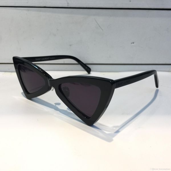 

luxury color lens fashion package white 207 frame sl 207 model uv400 triangle women style sunglasses black red full come with summer nsmhw, White;black