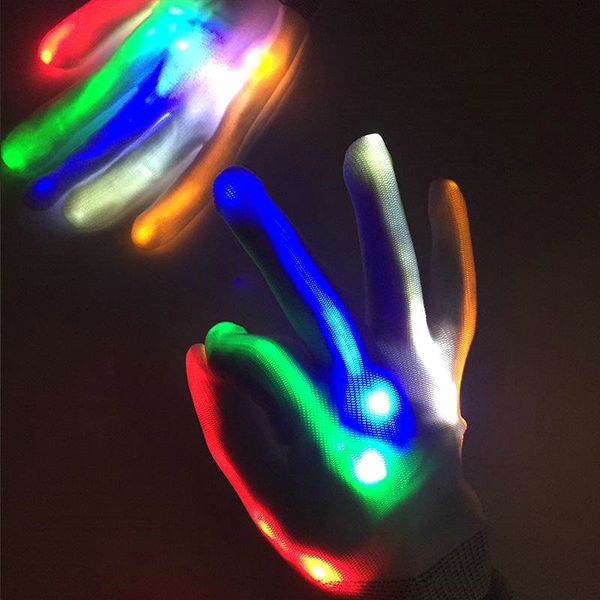 

wei xi led light up rainbow gloves 1 flashing gloves led gloves rave glow in the dark finger light rave hj2009 syufw