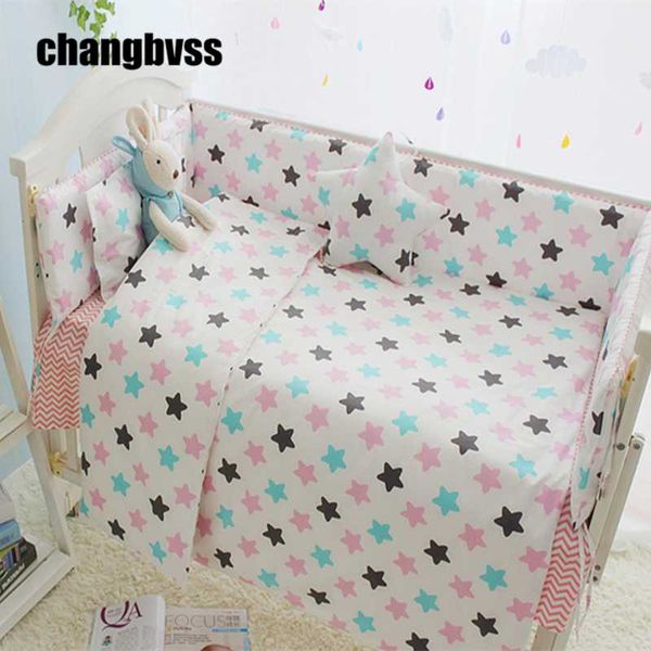 

colorful star baby crib bedding set cotton comfortable baby bed sets bumper babies crib bed linen newborn kid bedding set