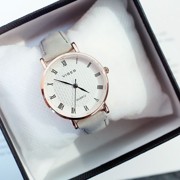 

2019 ladies watch casual fashion ladies dress quartz leather watch zegarek damski white dial female bracelet, Slivery;brown