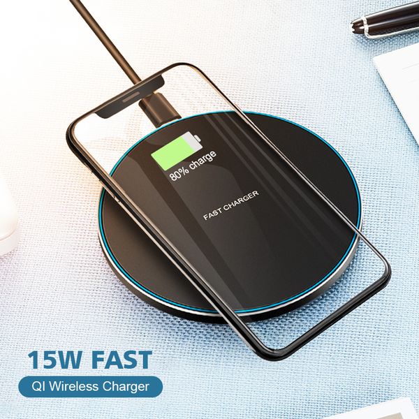 

15w qi wireless charger pad fast charger for iphone 11 pro max xs max 8 plus xr x samsung s10 s9 huawei p30 pro charging station