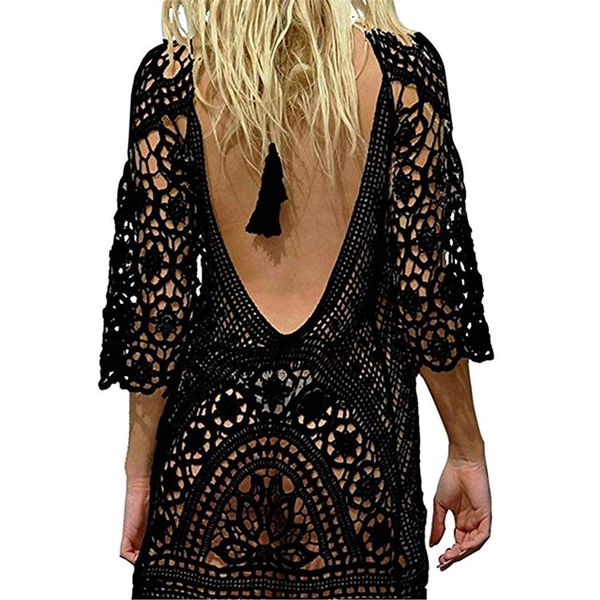 

women casual o neck floral see casual, beach through spring, summer, fall low back mini drawstring cover up, Blue;gray