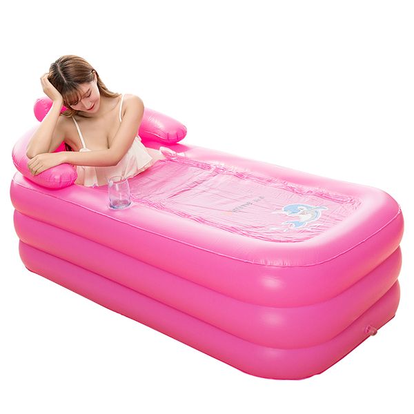 

inflatable bathtub thickened tub folding bath barrel plastic bath barrel household
