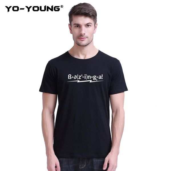 

yo-young men t-shirts funny letters the formula for success print 100% 180 gsm combed cotton casual tees customized, White;black