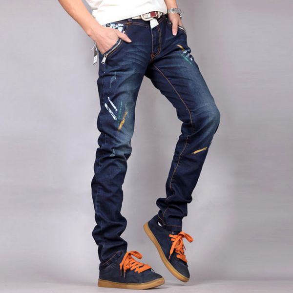

men's spring and summer style jeans brand denim jeans leisure casual, Blue