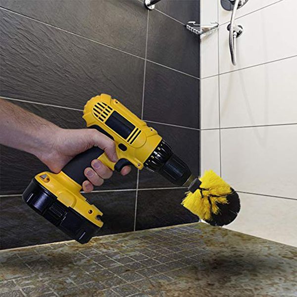 

power scrubber brush for bathroom toilet surfaces tub shower tile grout cordless power scrub drill cleaning kit brush