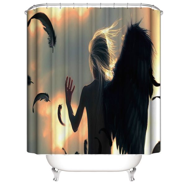 2019 Customized Waterproof Dark Broken Angel Without Wings Shower