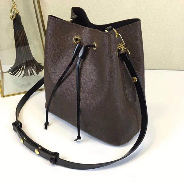 

purse quality bucket bag real leather presbyopic shopping handbags women tote bags fashion messenger bag excellent shoulder rwmow, Red;black